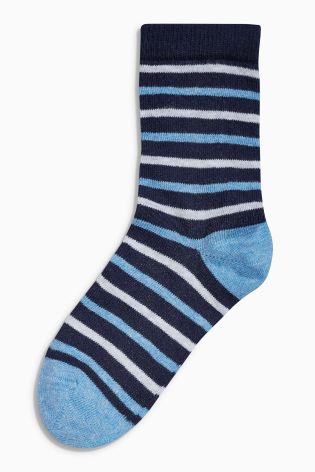 Blue Stripe Socks Five Pack (Older Boys)